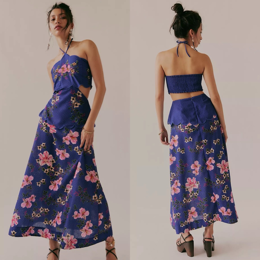 Nwt Free People Agua Bendita Jamie Floral Tropical Maxi Dress